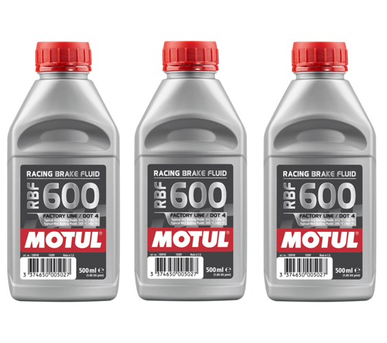 Olio Freni MOTUL RBF 600 Dot 4 Frizioni Idrauliche Auto Moto Sintetico 3 x 500ml