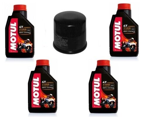 Kit 4 Litri Olio Motul 7100 10W 40 E Filtro Olio Per Honda Transalp 700