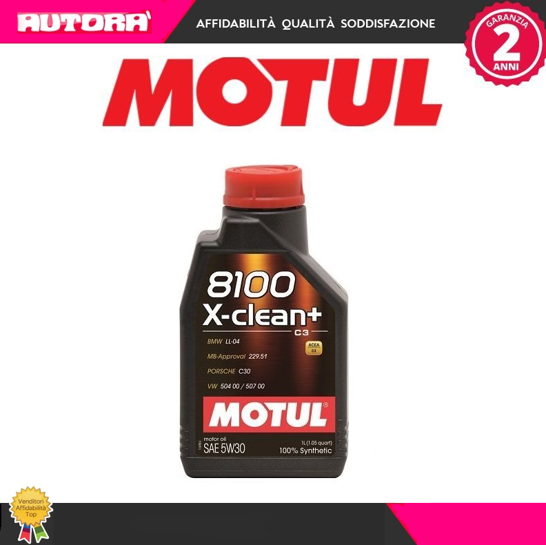 Olio 8100 X Clean+ 5W30 C3 100% Synthetic (MARCA-MOTUL)..
