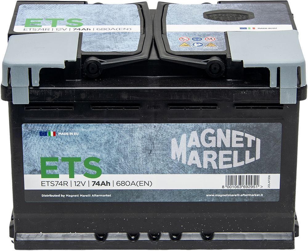 Batteria Auto 74 Ah con Tecnologia ETS, Batteria Auto L03 MAGNETI MARELLI