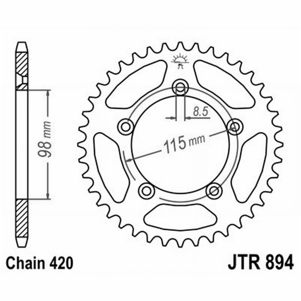 CORONA DI TRASMISSIONE ACCIAIO JT SPROCKETS 46 DENTI JTR894.46