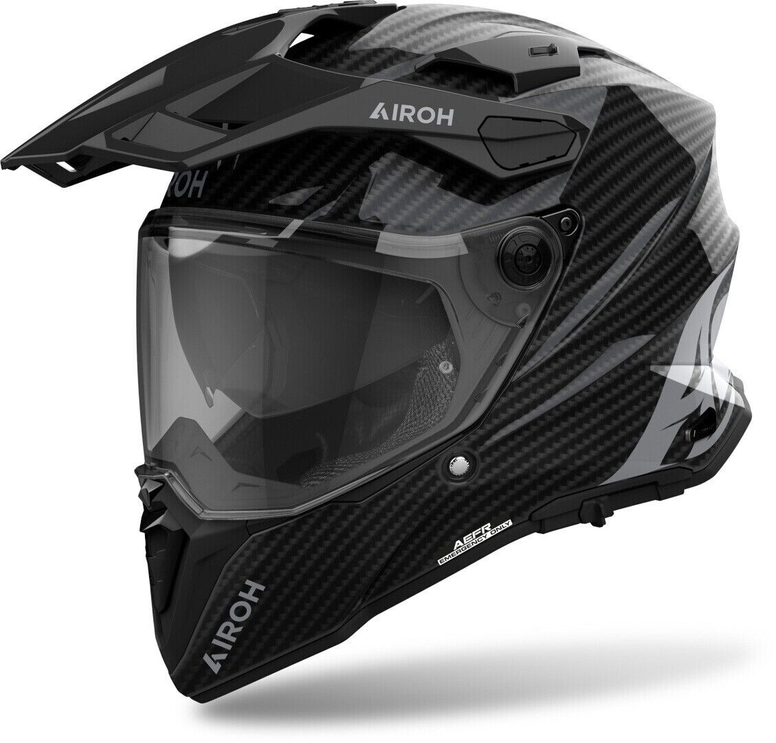 CASCO MOTO INTEGRALE CARBONIO DUAL AIROH COMMANDER 2 CARBON GLOSS TG XL