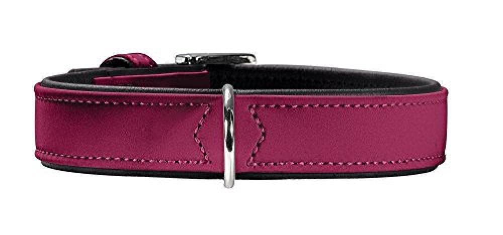 (TG. 35) Hunter Collare Softie in finta pelle, 35, Rosa (himbeer/schwarz) - NUOV