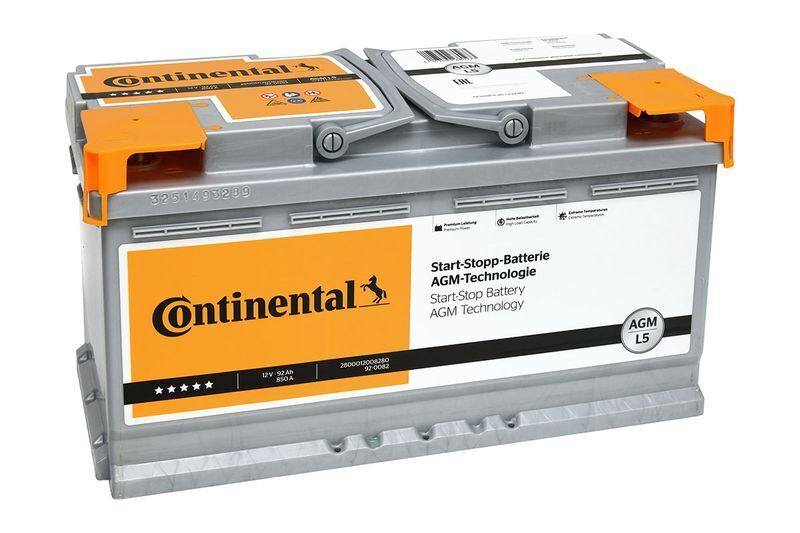 CONTINENTAL BA.AGM 92Ah-850A 353x175x190 12V 850A 92Ah