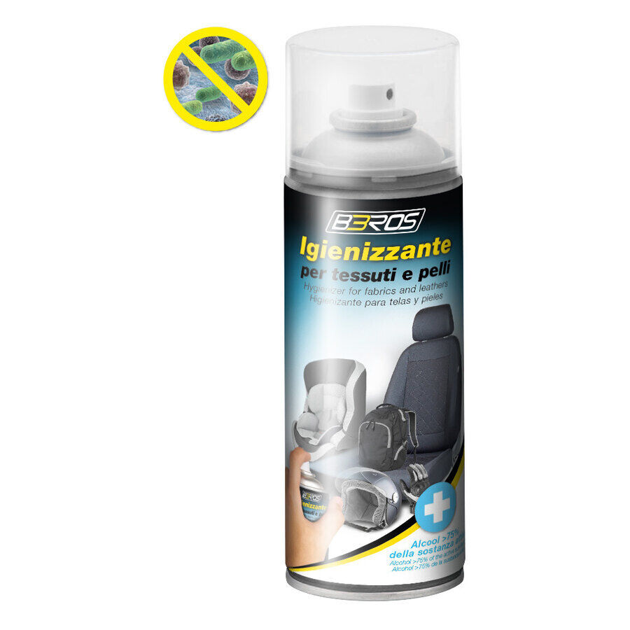 Spray Igienizzante per tessuti a base alcolica 75% per sedili  tappetini auto...