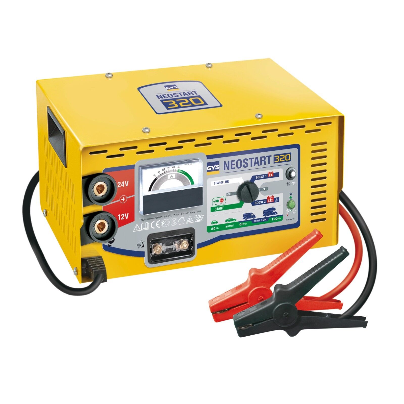 CARICABATTERIA Avviatore  12  24V GYS NEOSTART BATTERIE DA 35 Ah a 120 Ah 025301