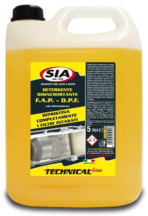 Detergente disincrostante FAP-DPF lavaggio filtri antiparticolato 5lt SIA 4505