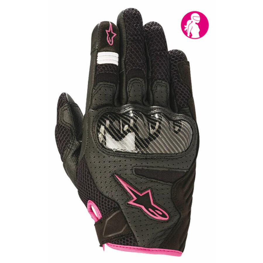 Alpinestars Stella Smx-1 Air V2 Guanti Nero Fuchsia Xs