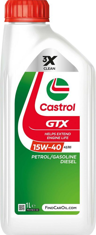 Olio lubrificante motore auto minerale GTX 15W40 1L Oil CASTROL