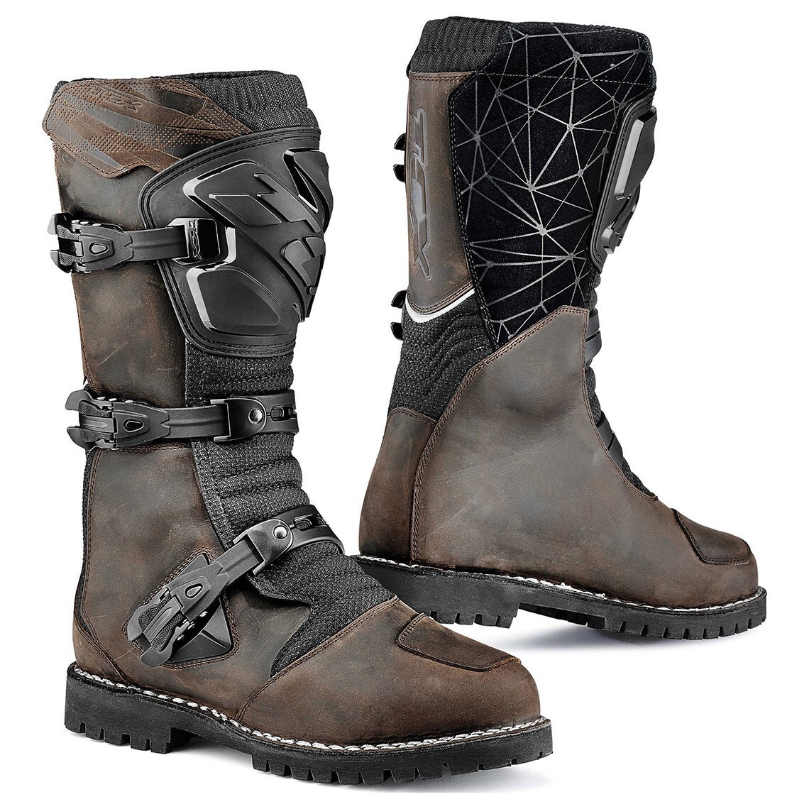 STIVALI BOOTS MOTO ADVENTURE TOURING IMPERMEABILI TCX DRIFTER DARK BROWN TG 42