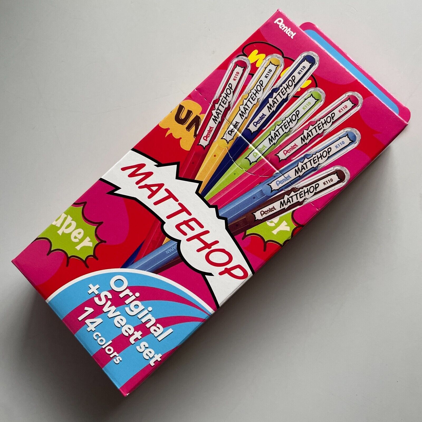 Pentel Matte Hop Original + Penna a sfera Sweet Color 14 colori K110-V14ST