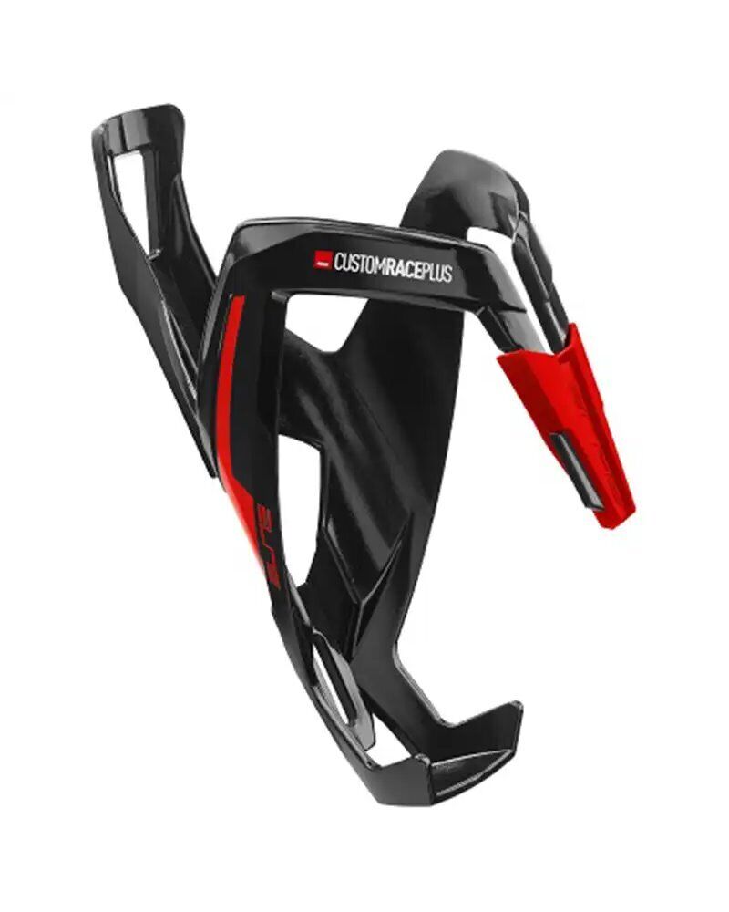Elite Portaborraccia Custom Race Plus, Nero/Logo Rosso (Lucido)