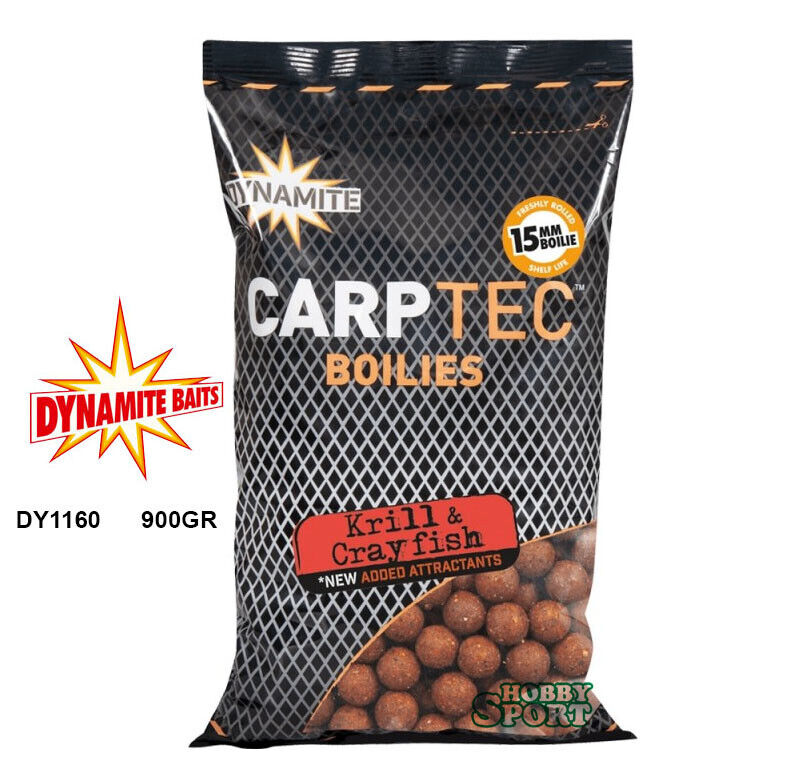 DYNAMITE BAITS CARPTEC BOILIES 900 GR 15mm KRILL + CRAYFISH CARPFISHING DY1160