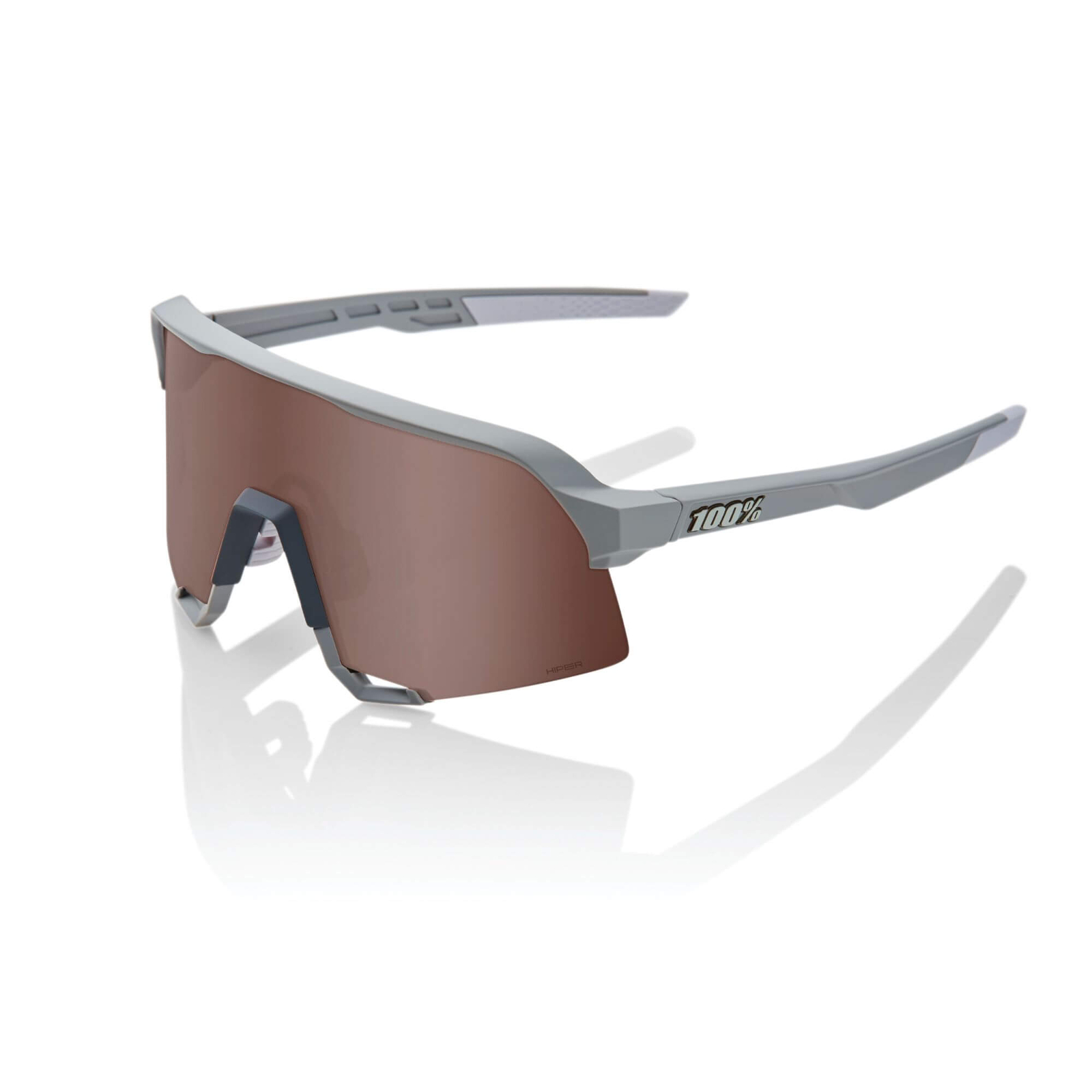 100% GAFAS S3 - Soft Tact Stone Grey - HiPER Crimson Silver Mirror Lens