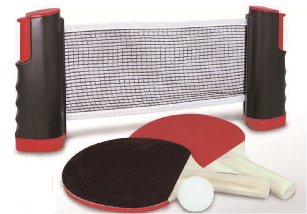 Tennis da Tavolo Ping Pong Set 2 Bats & Sfera Estensibili Retrattile Rete Fit