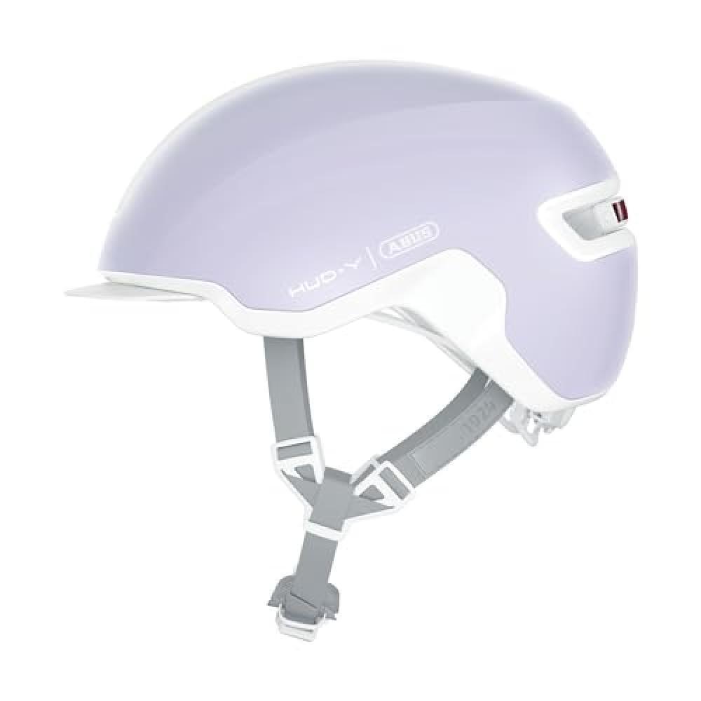 (TG. L (57-61 cm)) ABUS Urban Helmet HUD-Y - con luce posteriore a LED magnetica
