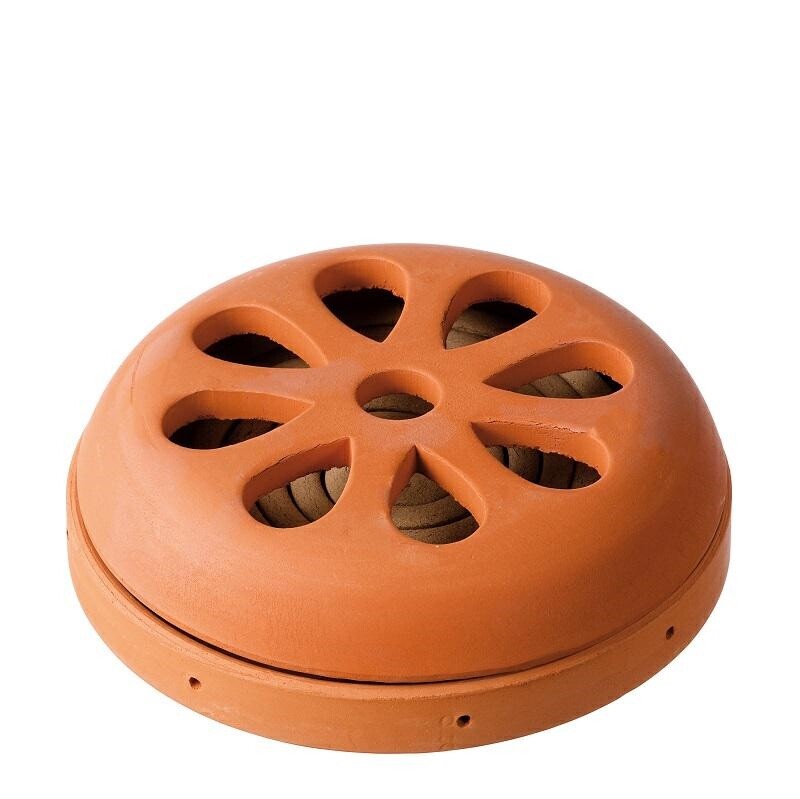 PORTAZAMPIRONE IN TERRACOTTA CON 6 SPIRALI ALLA CITRONELLA