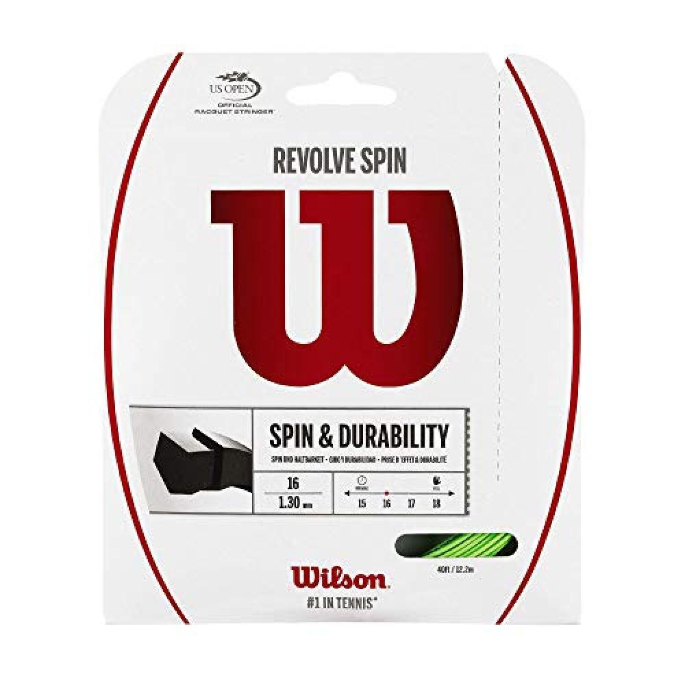 (TG. 16) Wilson WRZ956800 Corda da Tennis Revolve Spin, 12.2 m, Unisex, Verde, 1