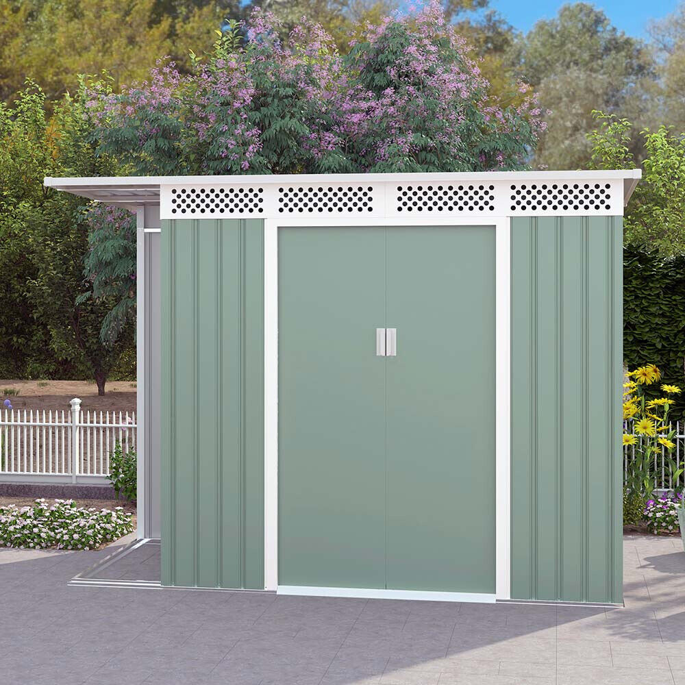 Casetta giardino lamiera zincata metallo verde box utensili Tyrol NATURE 257X142