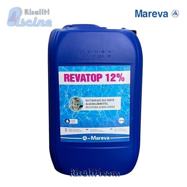 REVATOP 12% ALGHICIDA OSSIGENO SHOCH PULIZIA ACQUA VERDE PISCINA ALGHE 20 KG