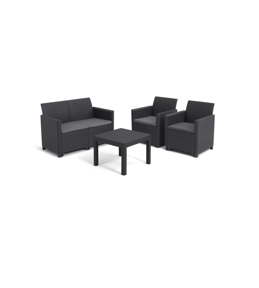 SET DA GIARDINO KETER "MARIE LOUNGE" COLORE GRAFITE, 4 POSTI