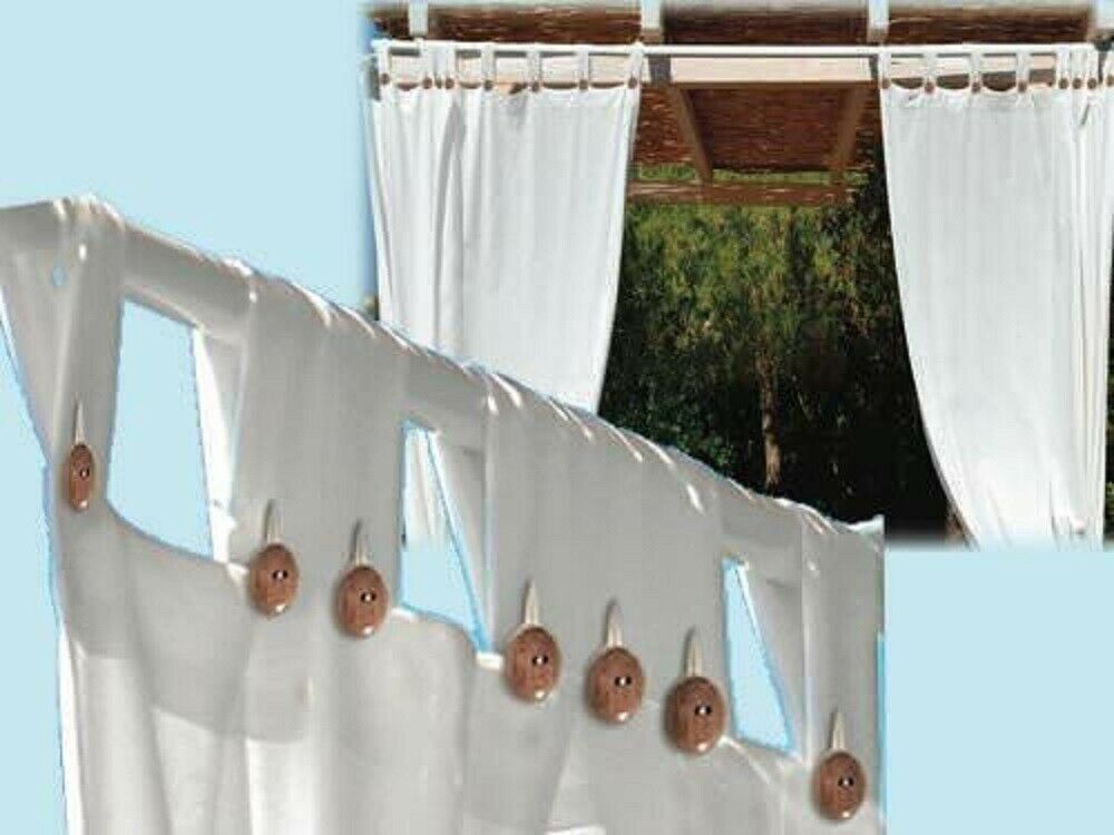 Tenda da giardino BIANCO fissaggio a bretelle con bottone Pergola Esterno
