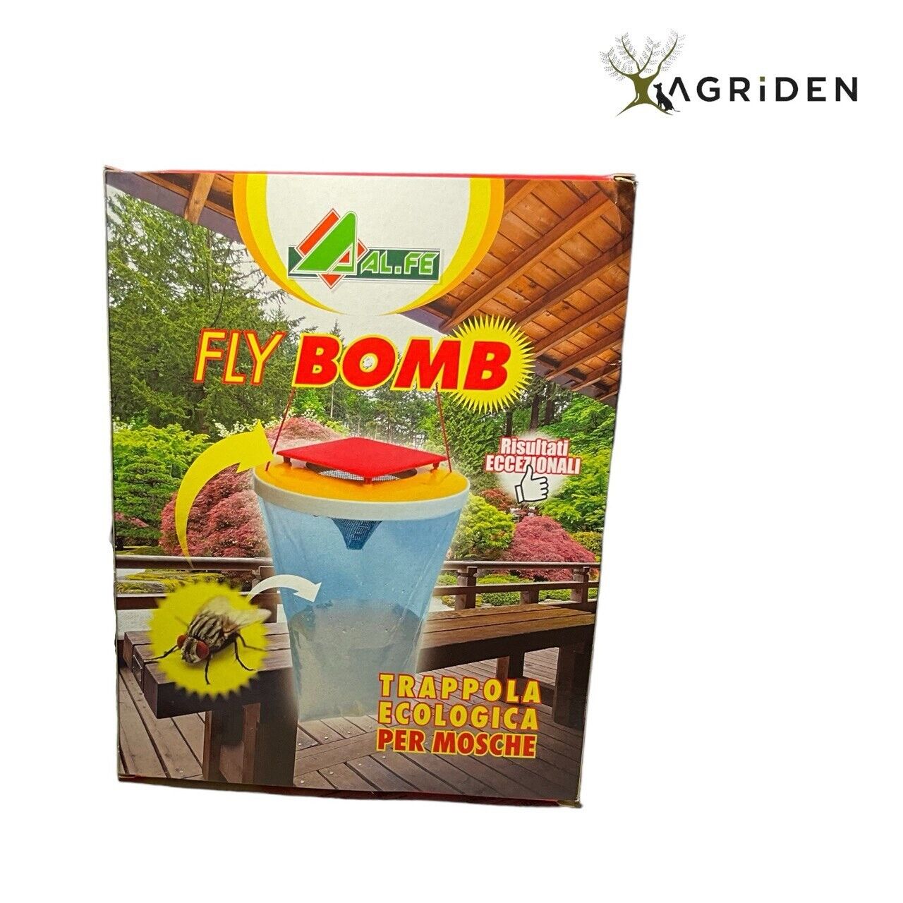 FLY BOMB TRAPPOLA ECOLOGICA PER MOSCHE EFFICACE SACCHETTO + COPERCHIO - ALFE
