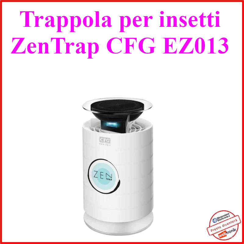 Zanzariera Elettrica Led UV Lampada Ventola Pappataci Insetti CFG ZenTrap ez013