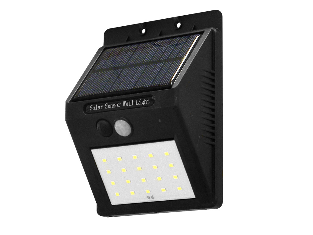 Faretto LED con pannello solare + sensore crepuscolare e movimento consumo zero