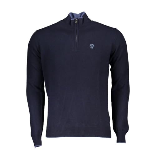 North Sails - Maglione Uomo Mezza Zip 699861 - M, Blu Scuro