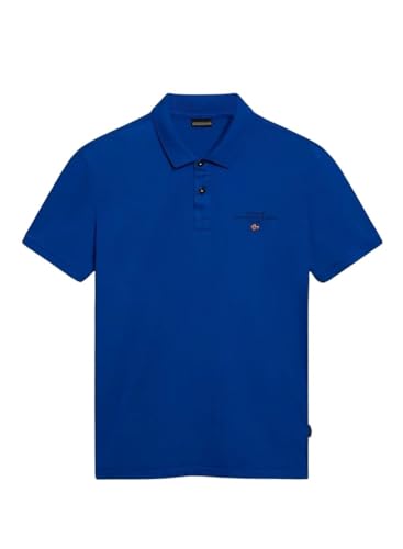 Napapijri Polo Uomo Blu Cotone, Blu, Xl
