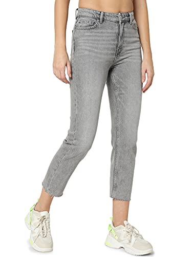 Only Onlemily Life Hw St Rw Cp Ak Nas027 Noos Pantaloni, Grigio Denim, 33W X 32L Donna