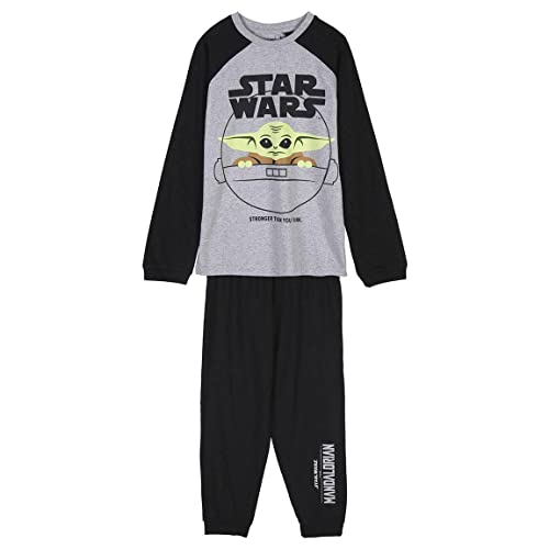 Cerdá Life'S Little Moments Pigiama Invernale Di The Child, 100% In Cotone Con Maglia A Maniche Lunghe E Pantalone Lungo Set, Grigio, 8 Anni Bambini E