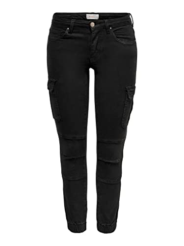 Only Onlmissouri Reg Ankl Cargo Pant Pnt Noos, Pantaloni Donna, Nero, 36
