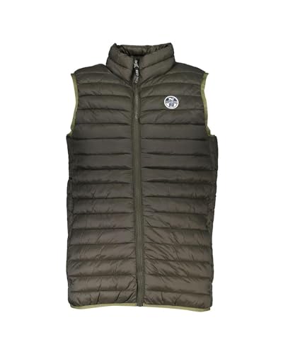 North Sails Elegante Giacca Senza Maniche Con Zip E Tasche Da Uomo, Verde, X-Large