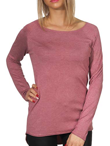 Only Onlmila Lacy L/S Long Pullover Knt Noos Felpa, Rosa (Mesa Rose/Melange), Xl Donna