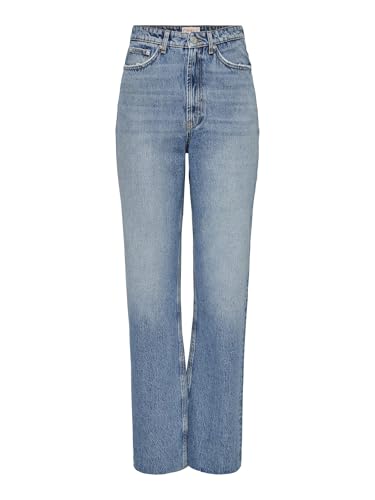 Only Onlriley Life Ex Hw Str Dnm Dot353 Noos Jeans A Vita Alta, Media Blu Denim, 29W X 32L Donna