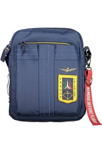 Aeronautica Militare Linea Frecce Borsello A Tracolla Uomo In Tessuto Tecnico Gommato Blue Am341 19X23X7 Cm