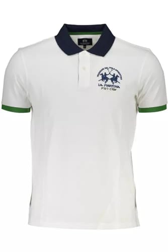 La Martina Elegante Polo In Cotone Bianco Con Accenti Uomo A Contrasto, Bianco, Xl