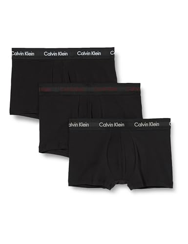 Calvin Klein Low Rise Trunk 3Pk 0000U2664G, Boxer A Vita Bassa Uomo, Nero (B- White, Twny Port, Porpoise Logos), S
