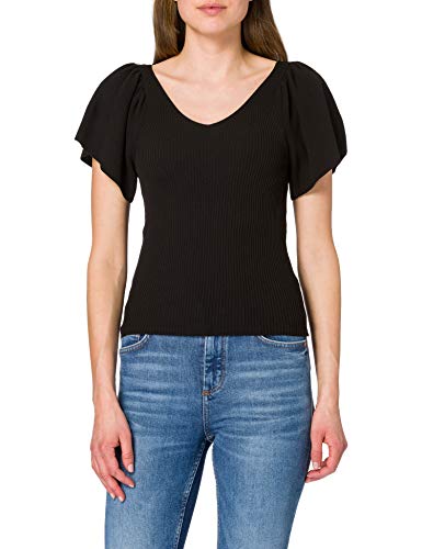 Only Onlleelo S/S Back Pullover Knt Noos T-Shirt, Nero, M Donna