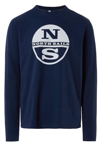 North Sails T-Shirt Manica Lunga Con Grafica 692904 Blu Scuro Blu
