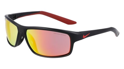 Nike Rabid 22 M Dv2153 Sunglasses, 010 Matte Black/Red Mirror, 62 Unisex