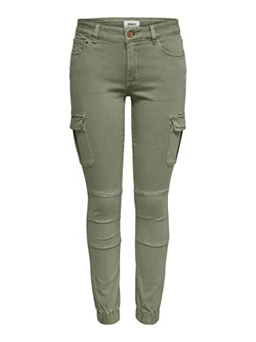 Only Onlmissouri Reg Ankl Cargo Pant Pnt Noos, Pantaloni Donna, Verde (Oil Green Oil Green), 34W / 32L