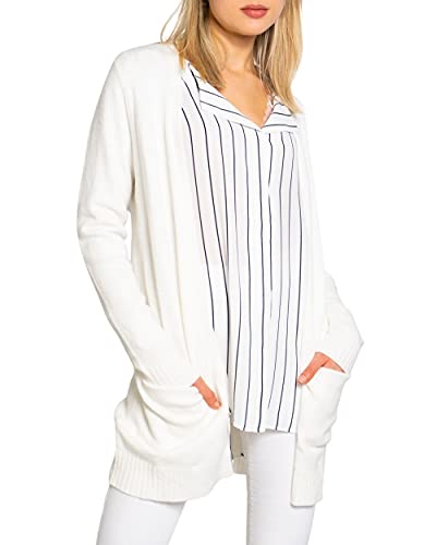 Vila Cardigan Basic Knitted White Alyssum M White Alyssum M