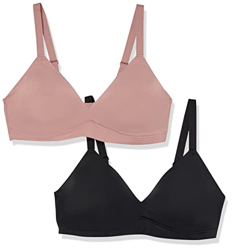 Amazon Essentials Bralette Imbottita Donna, Pacco Da 2, Nero/Perla Opaco, 4Xl Plus
