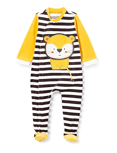 Chicco Tutina In Ciniglia Con Apertura Frontale (206) Unisex - Bimbi 0-24, Nero E Giallo, 50