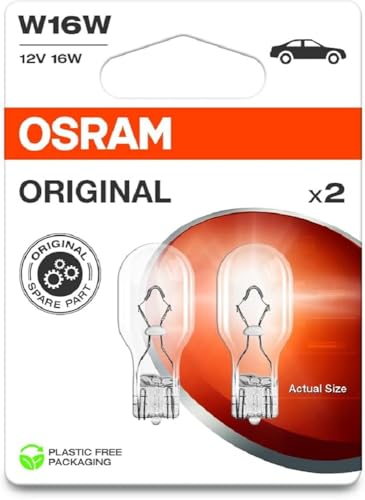 Osram Original Line 12V, W16W, Signal Lamp, Metal Wedbe Base, Double Blister (2 Lamps)