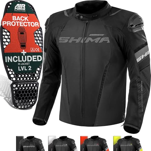Shima Solid Giacca Moto Uomo 4 Stagioni Airforce Paraschiena Giubbotto Protezioni Estiva Giacche Invernale Leggero Motociclista Abbigliamento Protezio