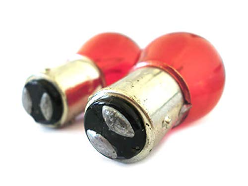 Carall 2 Pezzi Di Lampade Alogena 12V Per Auto (P21/5W Baz15D Asimmetrica 12V 21/5W Rosso)